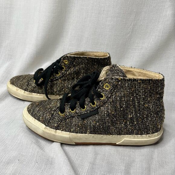 Superga X The Man Reppeller Tweed Hi Top Sneakers Size 37.5 - Picture 2 of 7
